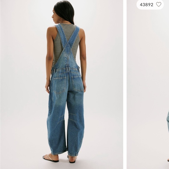 NWT Free People Good Luck Barrel Overalls - Picture 4 of 5